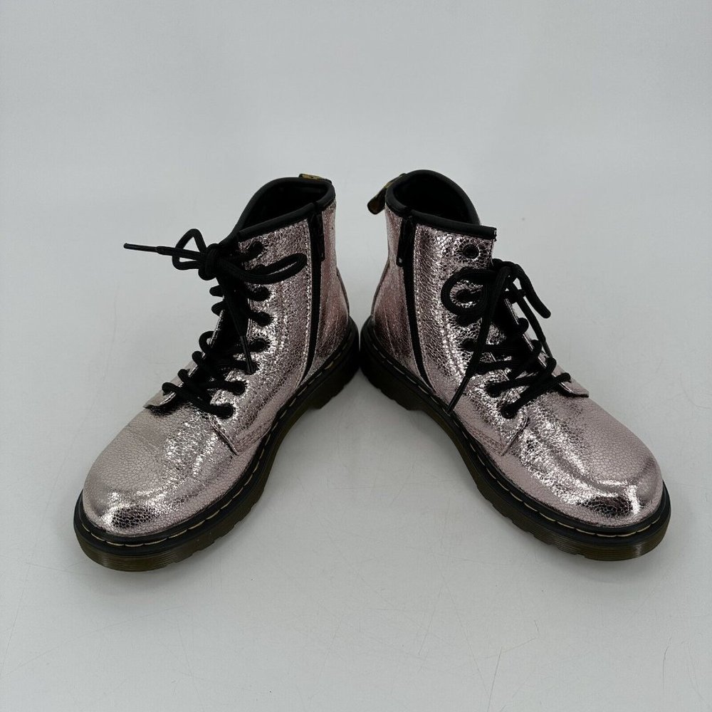 Dr Martens Girls Combat Boots 1460 J Pink Salt Crinkle Size US 1 NEW - Picture 7 of 12